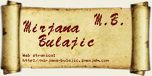 Mirjana Bulajić vizit kartica